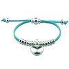 Turquoise Blue Suede Bracelet with heart pendant