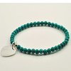5mm Turquoise Beads Bracelet with Heart Disc