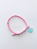 Pink Cord Bracelet with Dangled  Heart