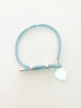 Blue Cord Bracelet with Dangled  Heart
