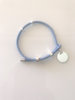 Light Blue Cord Bracelet with Dangled Circle