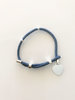 Deep Blue Cord Bracelet with Dangled  Heart