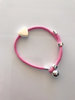 Pink Cord Bracelet with Heart Charm
